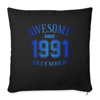 Décembre 1991 - Anniversaire en décembre Génial - Housse de coussin décorative 45 x 45 cm - noir - Devant