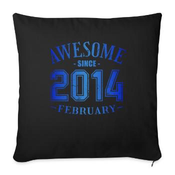 February 2014 - February's Birthday Awesome - Sofa pillowcase 17,3'' x 17,3'' (45 x 45 cm) - black - Front