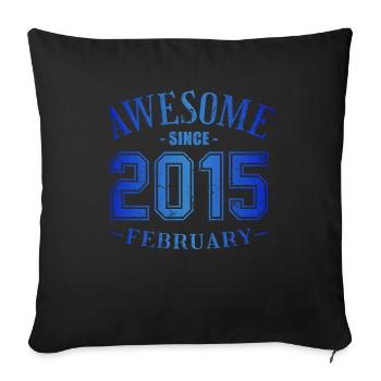 Février 2015 - Anniversaire en février Génial - Housse de coussin décorative 45 x 45 cm - noir - Devant