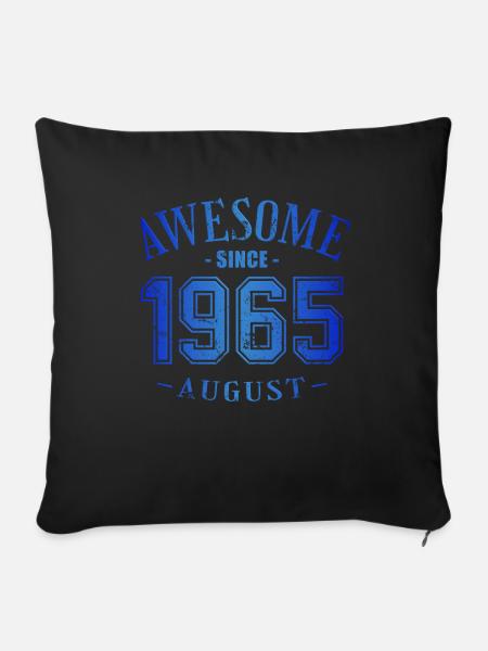 August 1965 - Geburtstag im August Awesome - Pudebetræk 45 x 45 cm - sort