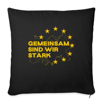 Europe - Ensemble, nous sommes forts - UE - Housse de coussin décorative 45 x 45 cm - noir - Devant