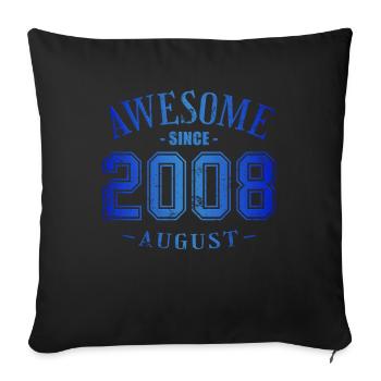 Août 2008 - Anniversaire en août Génial - Housse de coussin décorative 45 x 45 cm - noir - Devant