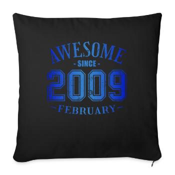 Février 2009 - Anniversaire en février Génial - Housse de coussin décorative 45 x 45 cm - noir - Devant