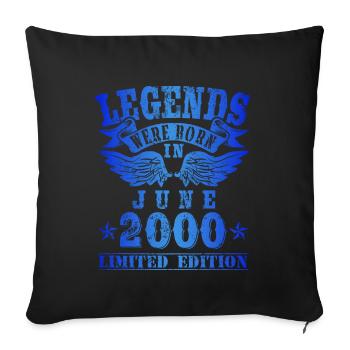 Legends est né en juin 2000 Anniversaire - Housse de coussin décorative 45 x 45 cm - noir - Devant