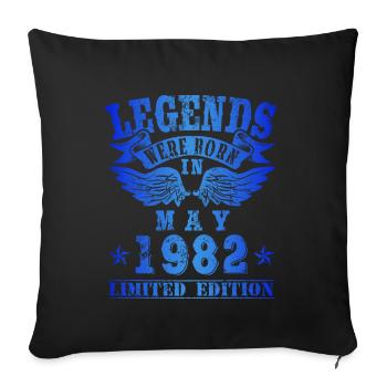 Les légendes sont nées en mai 1982 Anniversaire - Housse de coussin décorative 45 x 45 cm - noir - Devant