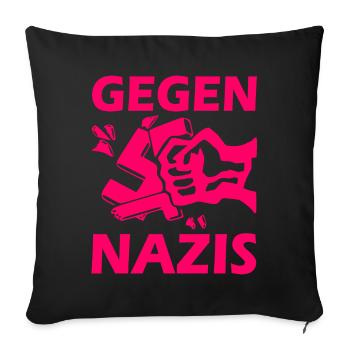 Gegen nazis faust - Sofakissenbezug 45 x 45 cm - Schwarz - Vorne