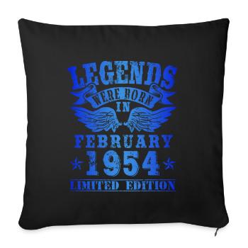 Les légendes sont nées en février 1954 Anniversaire - Housse de coussin décorative 45 x 45 cm - noir - Devant
