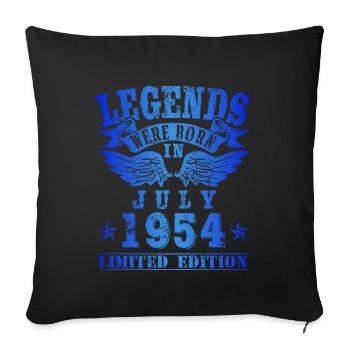 Les légendes sont nées en juillet 1954 Anniversaire - Housse de coussin décorative 45 x 45 cm - noir - Devant