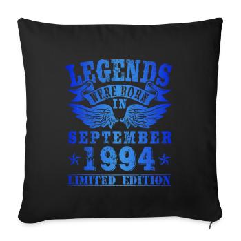 Les légendes sont nées en septembre 1994 Anniversaire - Housse de coussin décorative 45 x 45 cm - noir - Devant