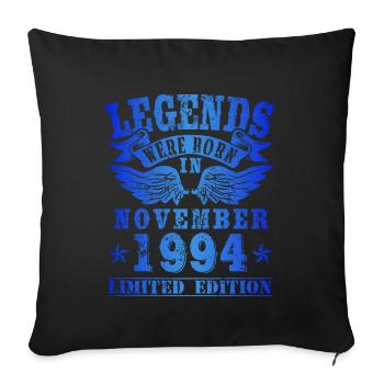 Legends est né en novembre 1994 Anniversaire - Housse de coussin décorative 45 x 45 cm - noir - Devant
