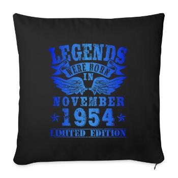 Legends est né en novembre 1954 Anniversaire - Housse de coussin décorative 45 x 45 cm - noir - Devant