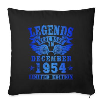 Les légendes sont nées en décembre 1954 - Housse de coussin décorative 45 x 45 cm - noir - Devant