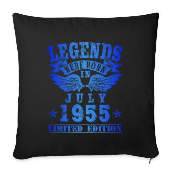Les légendes sont nées en juillet 1955 - Housse de coussin décorative 45 x 45 cm - noir - Devant