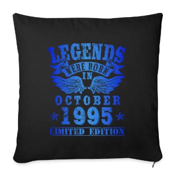 Les légendes sont nées en octobre 1995 - Housse de coussin décorative 45 x 45 cm - noir - Devant