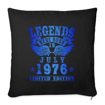 Les légendes sont nées en juillet 1976 Anniversaire - Housse de coussin décorative 45 x 45 cm - noir - Devant