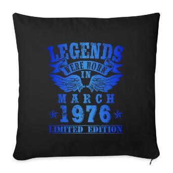 Les légendes sont nées en mars 1976 Anniversaire - Housse de coussin décorative 45 x 45 cm - noir - Devant