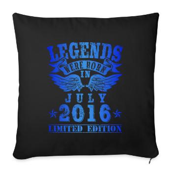 Les légendes sont nées en juillet 2016 Anniversaire - Housse de coussin décorative 45 x 45 cm - noir - Devant