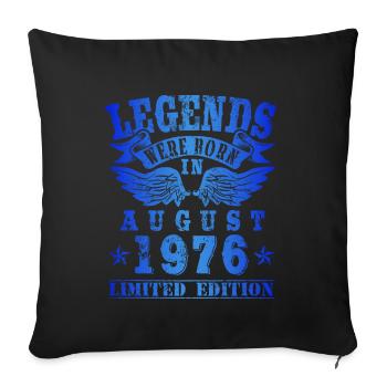 Les légendes sont nées en août 1976 Anniversaire - Housse de coussin décorative 45 x 45 cm - noir - Devant