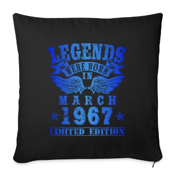 Les légendes sont nées en mars 1967 Anniversaire - Housse de coussin décorative 45 x 45 cm - noir - Devant