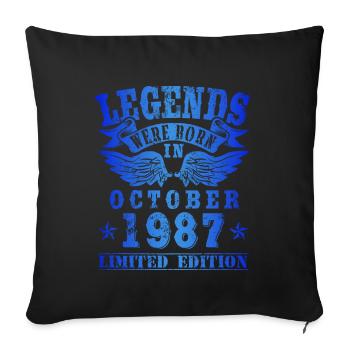 Legends were born in Oktober 1987 Geburtstag - Sofakissenbezug 45 x 45 cm - Schwarz - Vorne