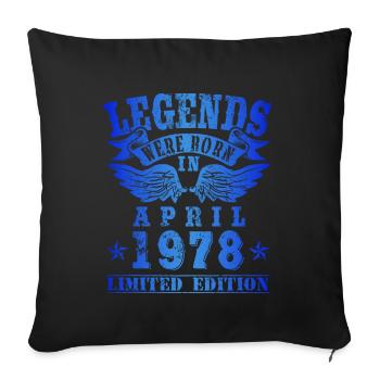 Les légendes sont nées en avril 1978 Anniversaire - Housse de coussin décorative 45 x 45 cm - noir - Devant
