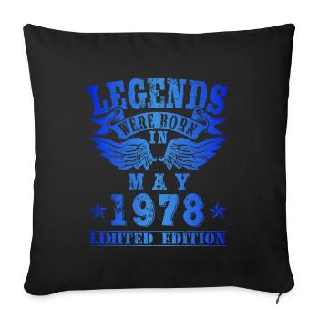 Les légendes sont nées en mai 1978 Anniversaire - Housse de coussin décorative 45 x 45 cm - noir - Devant