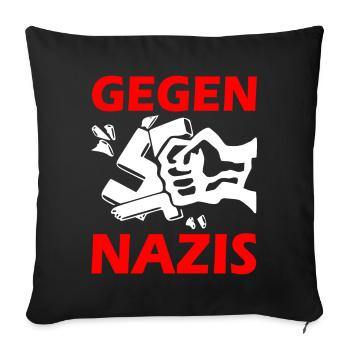 Contre le poing des nazis - Housse de coussin décorative 45 x 45 cm - noir - Devant