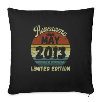 Awesome since May 2013 - Geburtstag - Sofakissenbezug 45 x 45 cm - Schwarz - Vorne