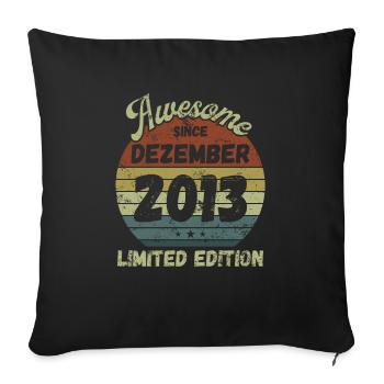 Awesome since December 2013 - Geburtstag - Sofakissenbezug 45 x 45 cm - Schwarz - Vorne