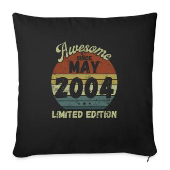 Awesome since May 2004 - Birthday - Sofa pillowcase 17,3'' x 17,3'' (45 x 45 cm) - black - Front