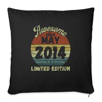 Awesome since May 2014 - Birthday - Sofa pillowcase 17,3'' x 17,3'' (45 x 45 cm) - black - Front