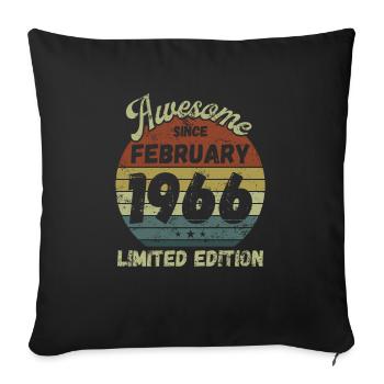 Génial depuis février 1966 - Anniversaire - Housse de coussin décorative 45 x 45 cm - noir - Devant