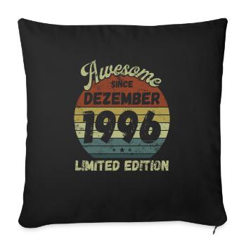 Génial depuis décembre 1996 - Anniversaire - Housse de coussin décorative 45 x 45 cm - noir - Devant