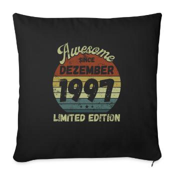 Awesome since December 1997 - Birthday - Sofa pillowcase 17,3'' x 17,3'' (45 x 45 cm) - black - Front