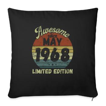 Awesome since May 1968 - Birthday - Sofa pillowcase 17,3'' x 17,3'' (45 x 45 cm) - black - Front