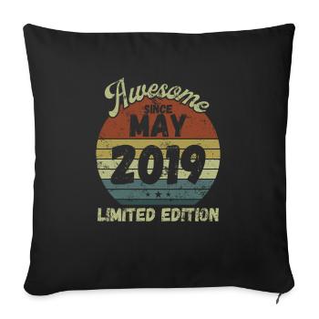 Awesome since May 2019 - Geburtstag - Sofakissenbezug 45 x 45 cm - Schwarz - Vorne