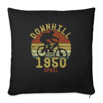 Anniversaire Vélo de descente Avril 1950 - Housse de coussin décorative 45 x 45 cm - noir - Devant