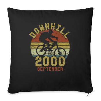 Birthday Downhill Bike Bike September 2000 - Sofa pillowcase 17,3'' x 17,3'' (45 x 45 cm) - black - Front