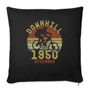 Anniversaire Vélo de descente Décembre 1950 - Housse de coussin décorative 45 x 45 cm - noir - Devant