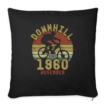 Anniversaire Vélo de descente Novembre 1960 - Housse de coussin décorative 45 x 45 cm - noir - Devant