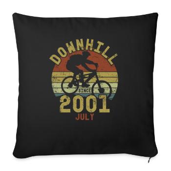 Anniversaire Vélo de descente Juillet 2001 - Housse de coussin décorative 45 x 45 cm - noir - Devant