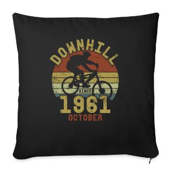 Anniversaire Vélo de descente Octobre 1961 - Housse de coussin décorative 45 x 45 cm - noir - Devant