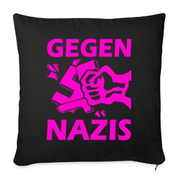 Contre le poing des nazis - Housse de coussin décorative 45 x 45 cm - noir - Devant
