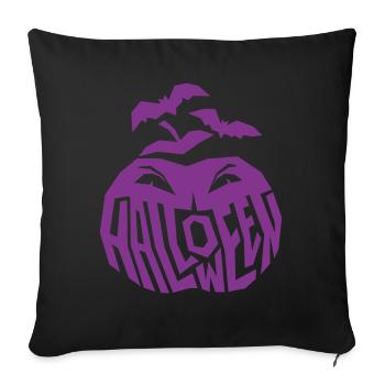 Purple Scary Pumpkin - Sofa pillowcase 17,3'' x 17,3'' (45 x 45 cm) - black - Front