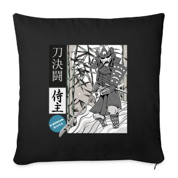 Samurai katana masterful swordsman - Sofa pillowcase 17,3'' x 17,3'' (45 x 45 cm) - black - Front