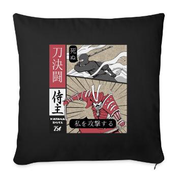 Katana Duel Ninja vs Samurai - Sofa pillowcase 17,3'' x 17,3'' (45 x 45 cm) - black - Front