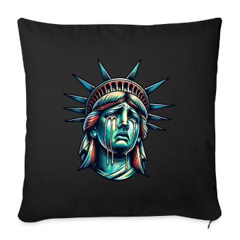 Tears of Liberty – Statue of Liberty Artwork - Sofa pillowcase 17,3'' x 17,3'' (45 x 45 cm) - black - Front