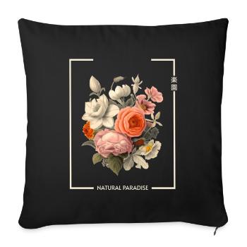 Japon Fleur Paradis Naturel Streetwear - Housse de coussin décorative 45 x 45 cm - noir - Devant