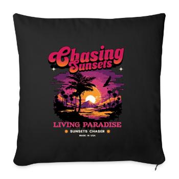 Sunset Paradise Statement Retro - Sofa pillowcase 17,3'' x 17,3'' (45 x 45 cm) - black - Front