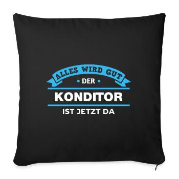 Konditor Design für stolze Handwerker - Sofakissenbezug 45 x 45 cm - Schwarz - Vorne
